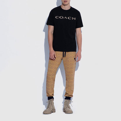 CB491-Essential Joggers In Signature-Tan Signature
