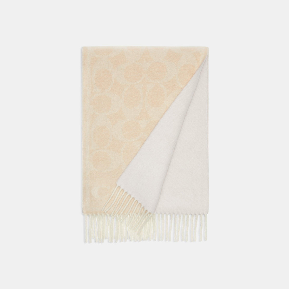 CB692-Reversible Signature Cashmere Muffler-Chalk