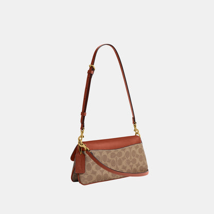 CBA83-Jet Shoulder Bag in Signature Canvas-B4/Tan Caramel