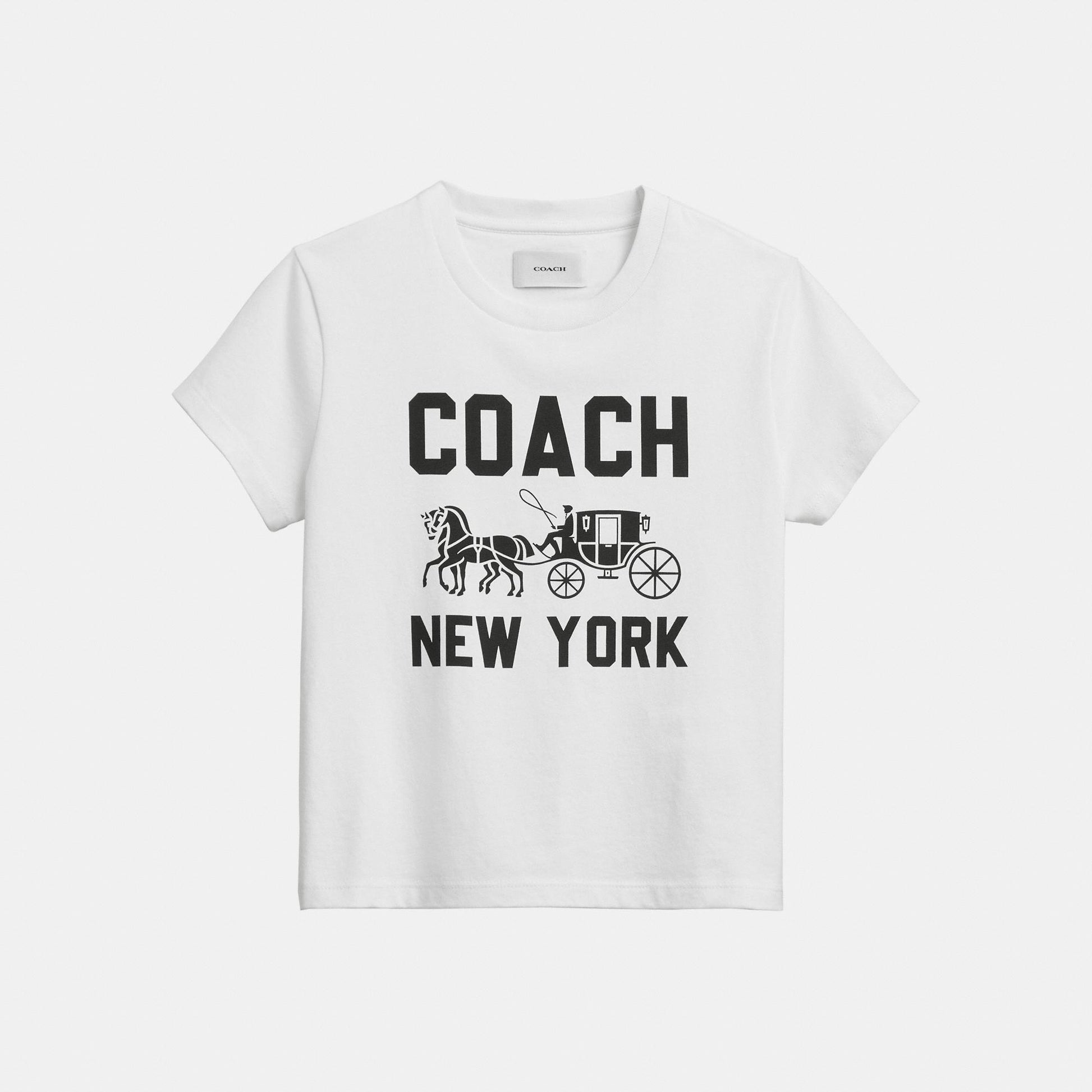 CBD21-Horse and Carriage T-Shirt in Organic Cotton-White