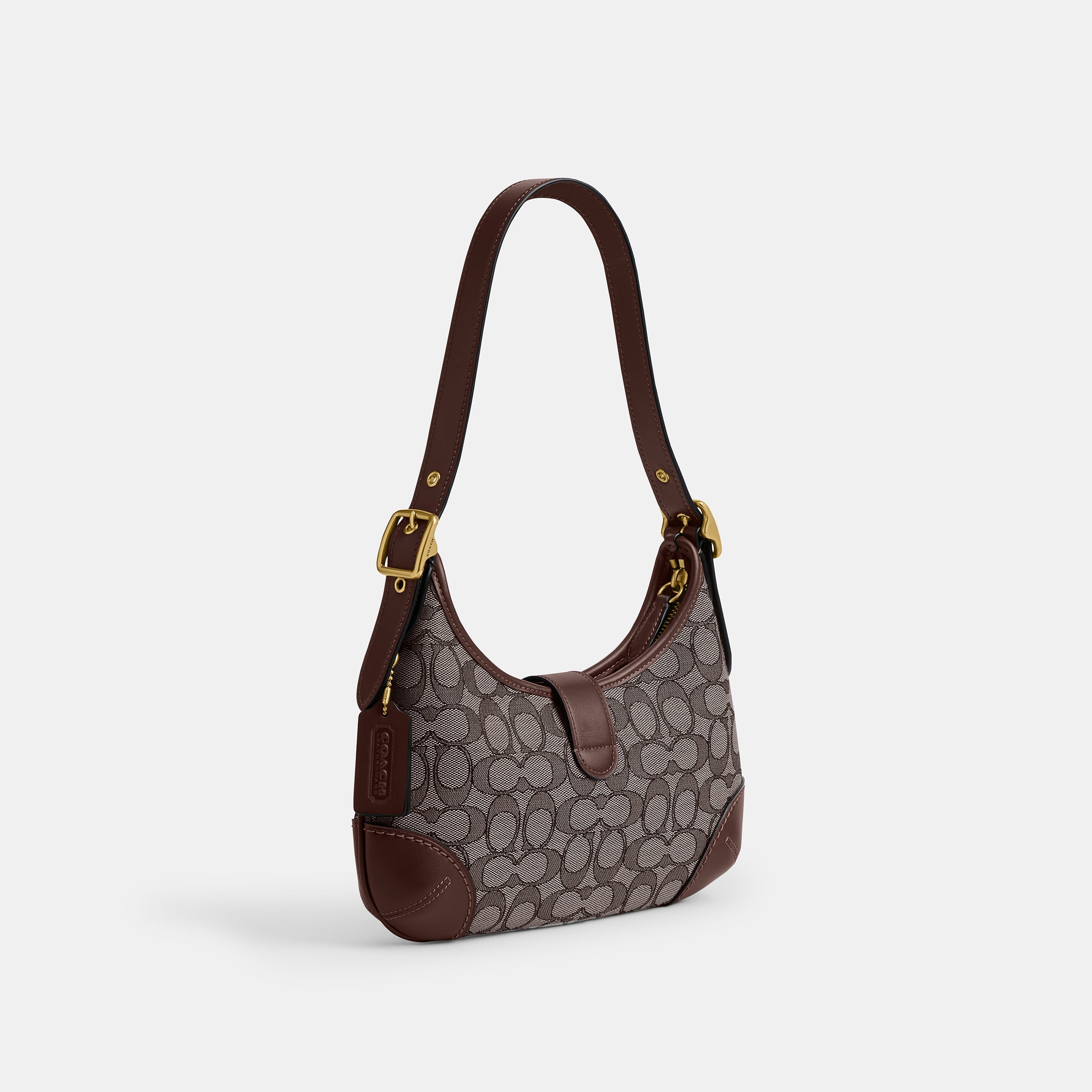 CBF16-Hamptons Hobo Bag In Signature Jacquard-B4/Oak Maple