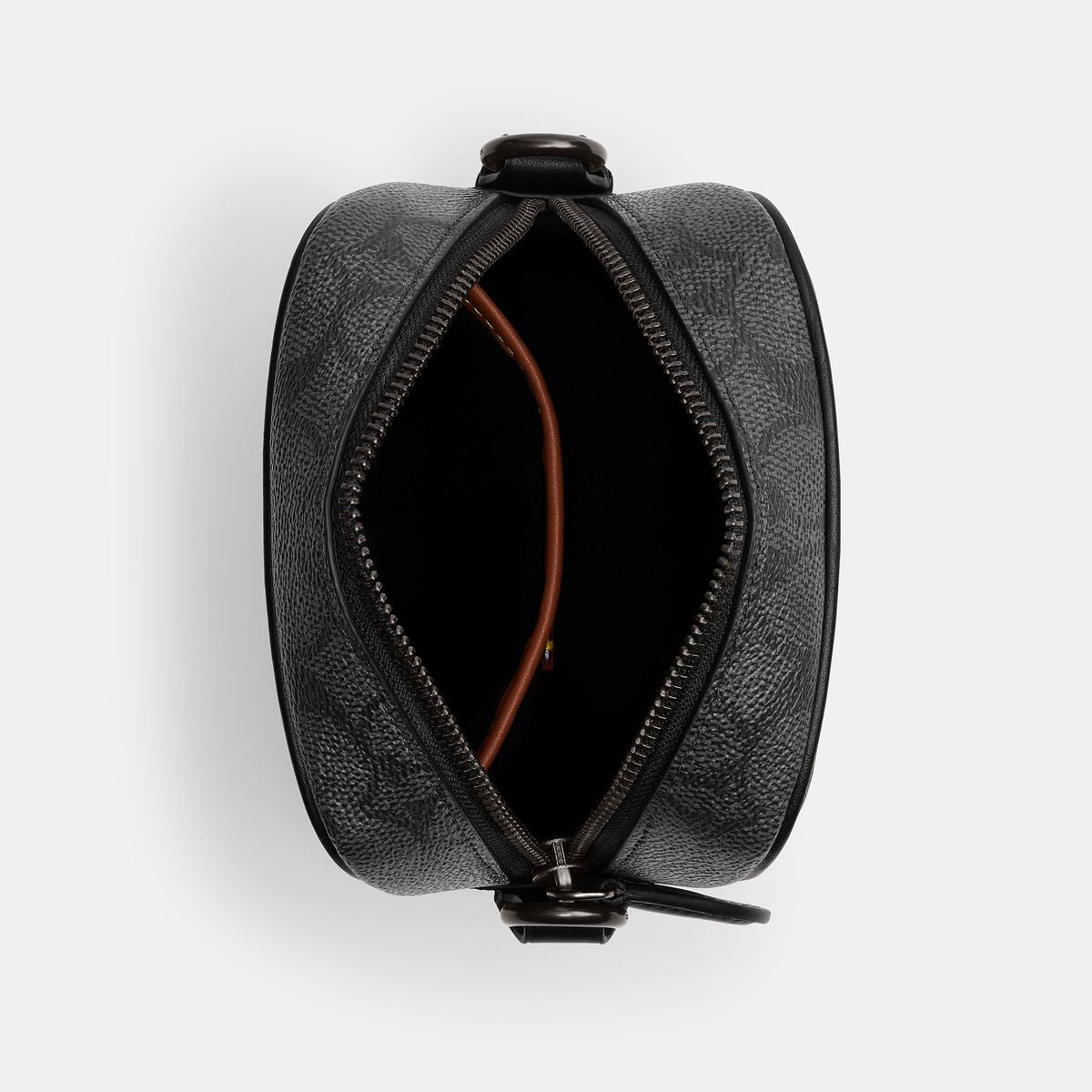 CBF95-Hitch Crossbody In Signature Canvas With Patches-Charcoal Multi