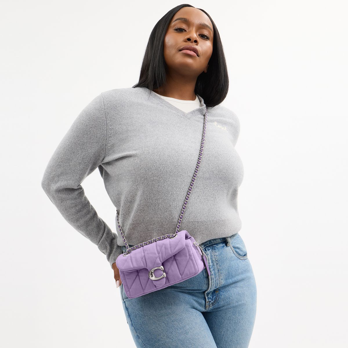 CBG33-Tabby Shoulder Bag 20 With Quilting-Lh/Iris