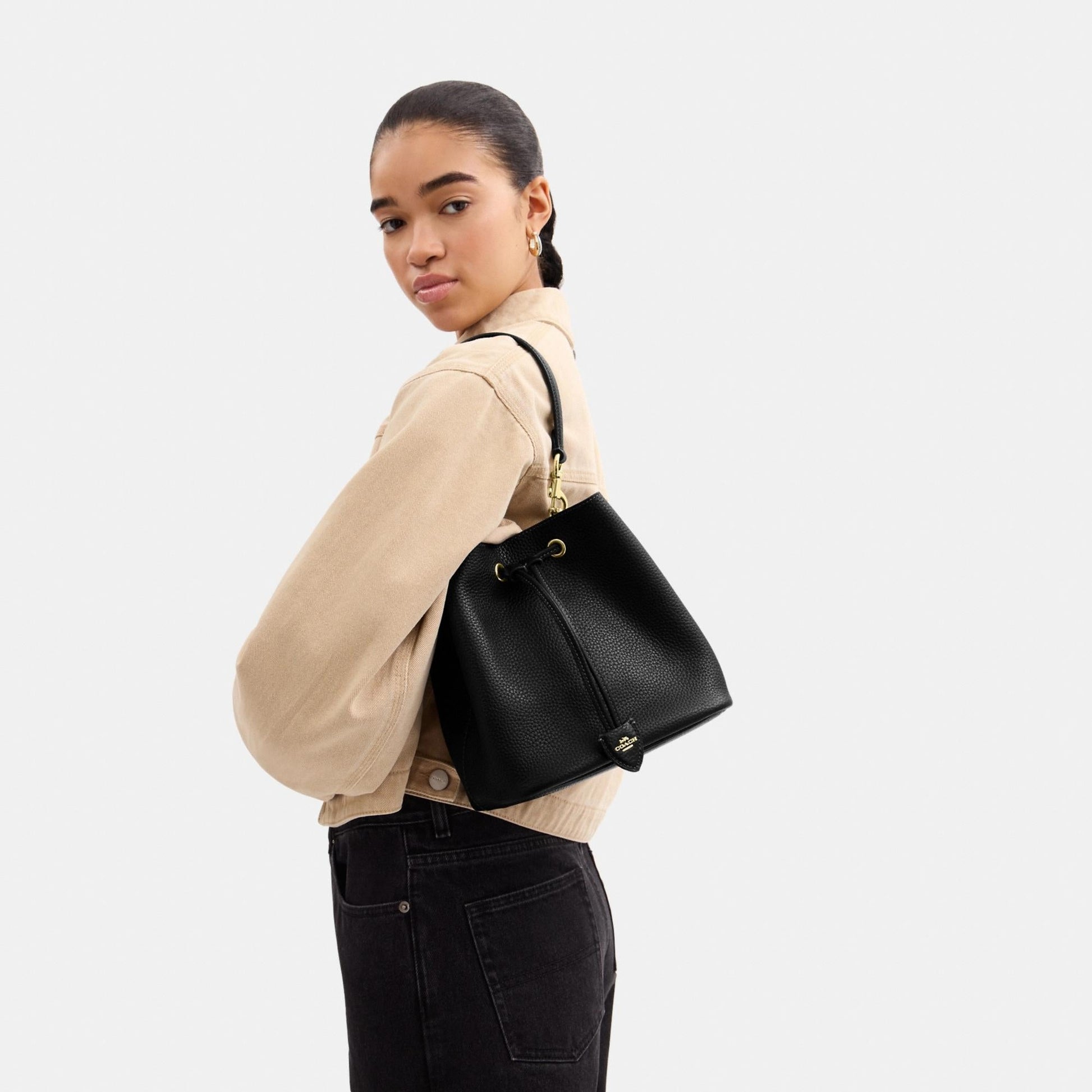 CBH06-Rowan Bucket Bag-Im/Black