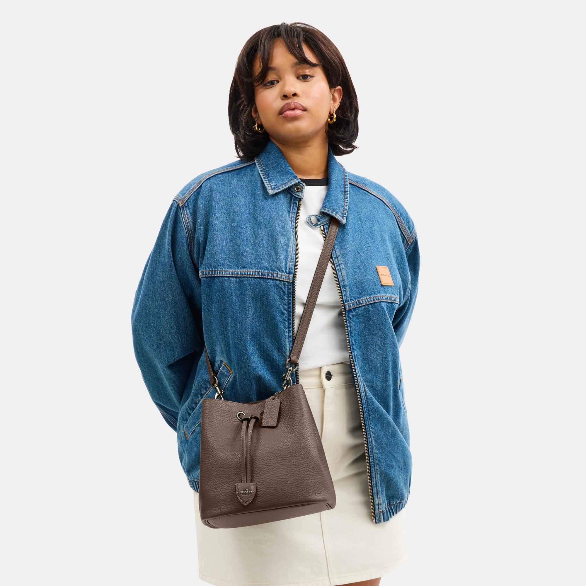 CBH06-Rowan Bucket Bag-Qb/Dark Stone