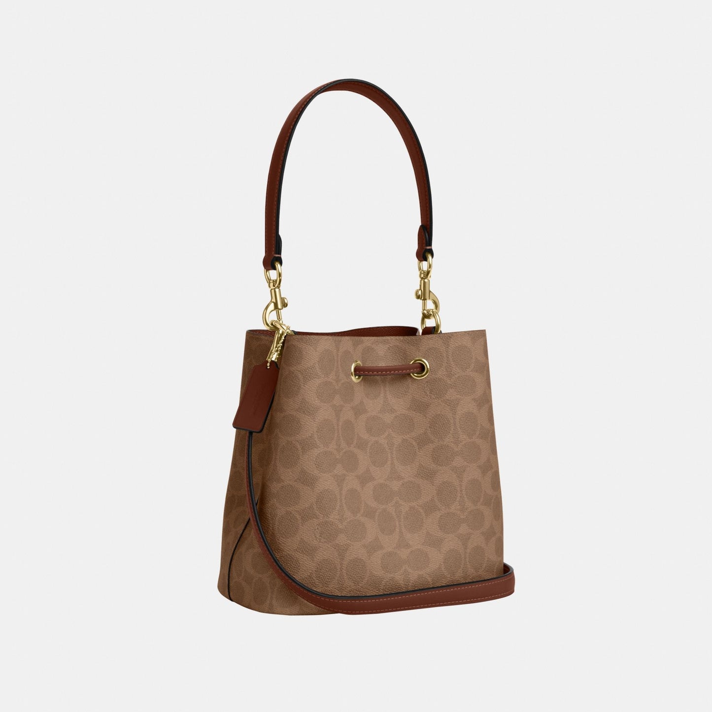 CBH07-Rowan Bucket Bag in Signature Canvas-Im/Tan/Brown