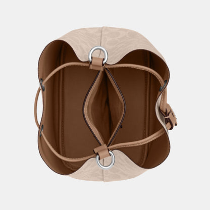 CBH07-Rowan Bucket Bag in Signature Canvas-Sv/Sand/Taupe