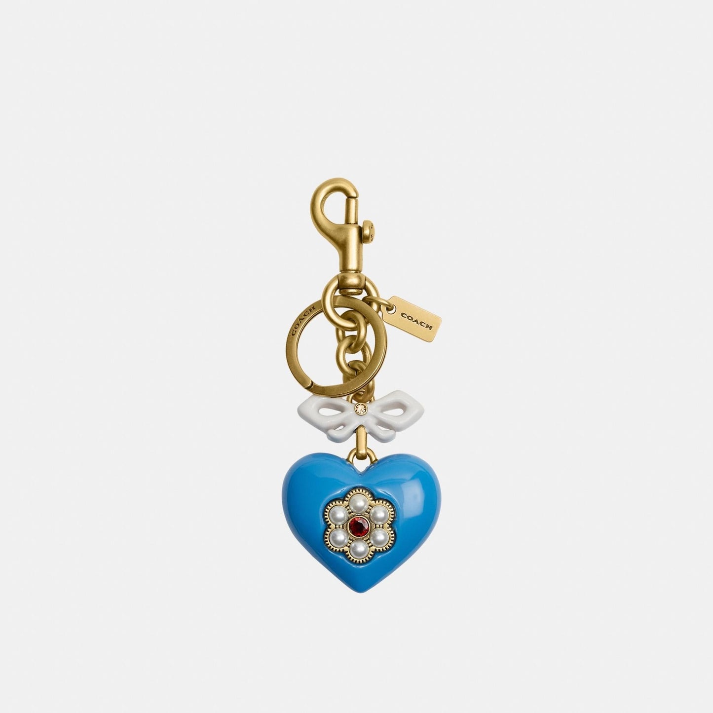 CBH12-Heart Bag Charm-B4/Blue Multi