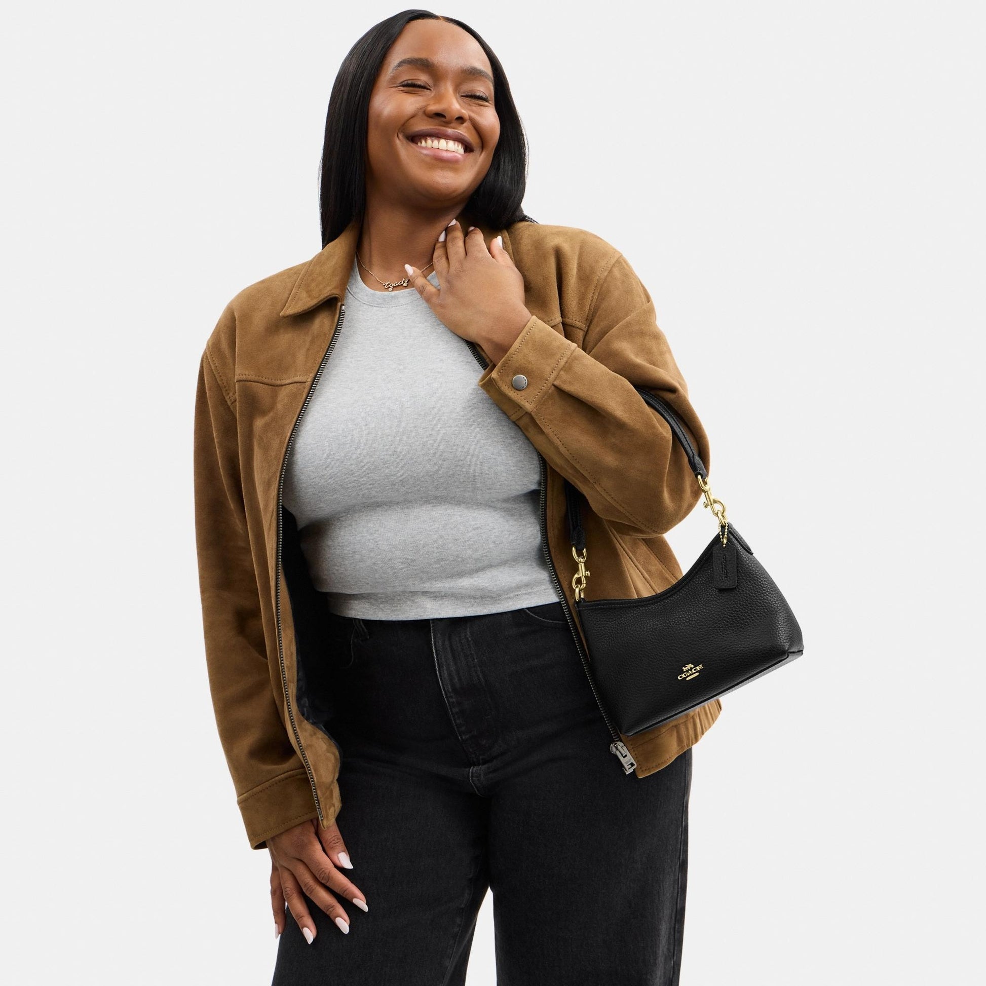 CBH16-Laurel Small Shoulder Bag-Im/Black