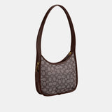 CBH25-Curve Zip Bag In Signature Jacquard-B4/Oak Maple