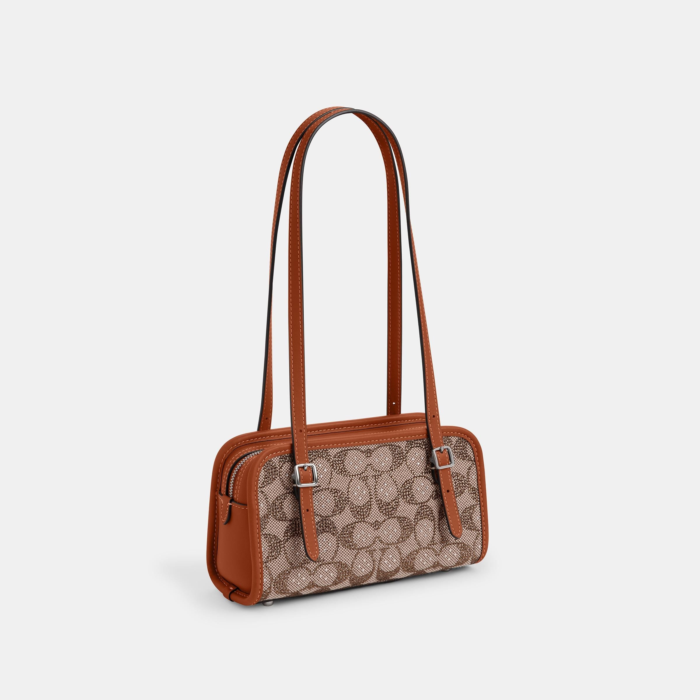 CBH53-Swing Zip Bag 20 In Crystal Signature Jacquard-Lh/Burnished Amber