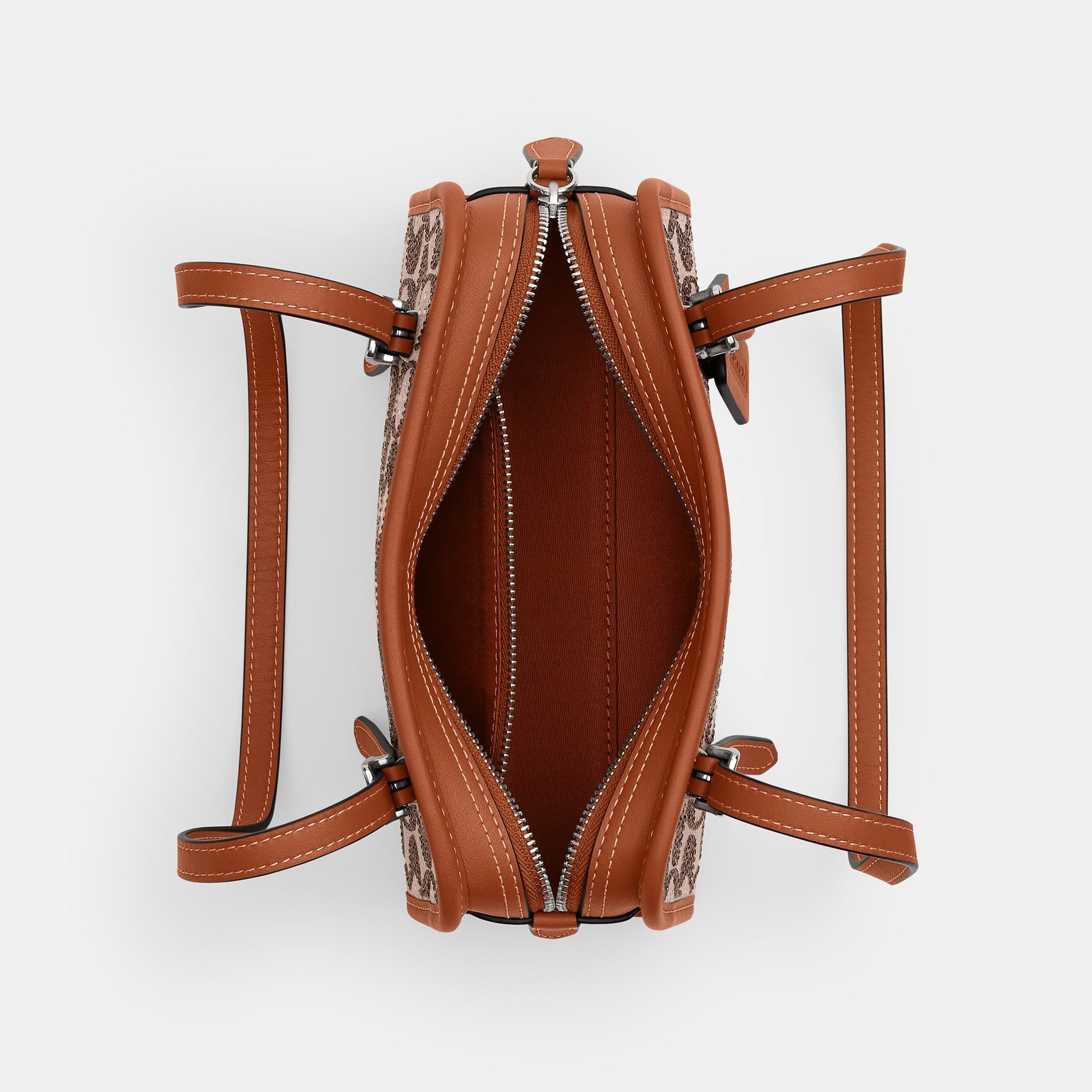 CBH53-Swing Zip Bag 20 In Crystal Signature Jacquard-Lh/Burnished Amber