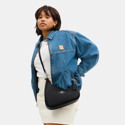 CBI01-Twisted Teri Shoulder Bag-Sv/Black