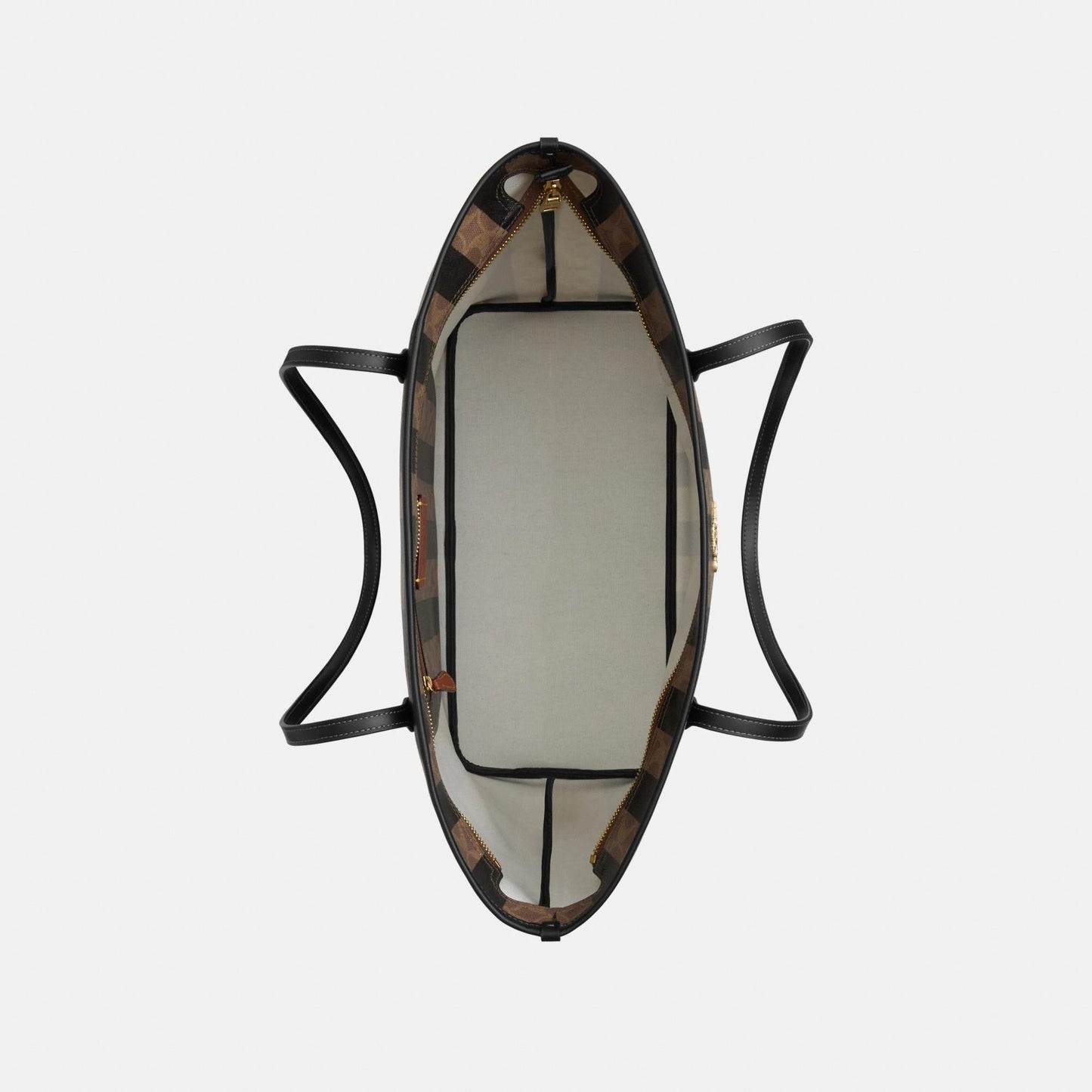 CBI03-Large City Tote Bag In Signature Canvas With Stripe-Im/Walnut/Tan