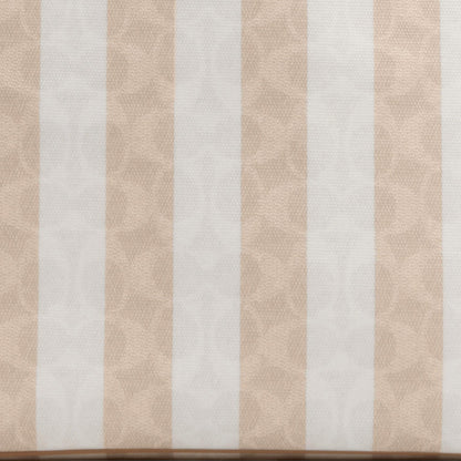 CBI03-Large City Tote Bag In Signature Canvas With Stripe-Sv/Sand/Tan