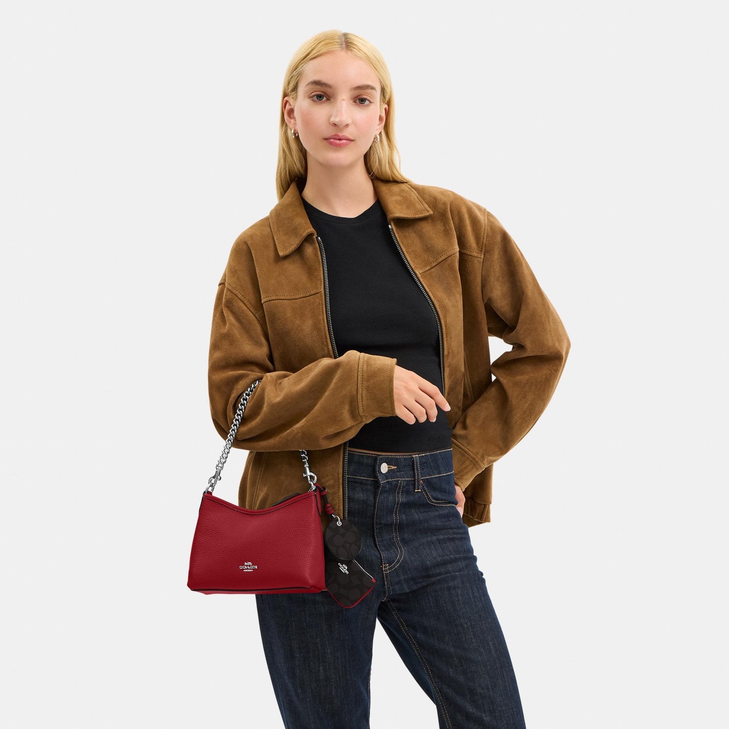 Laurel Small Shoulder Bag With Mirror Charm And Pouch