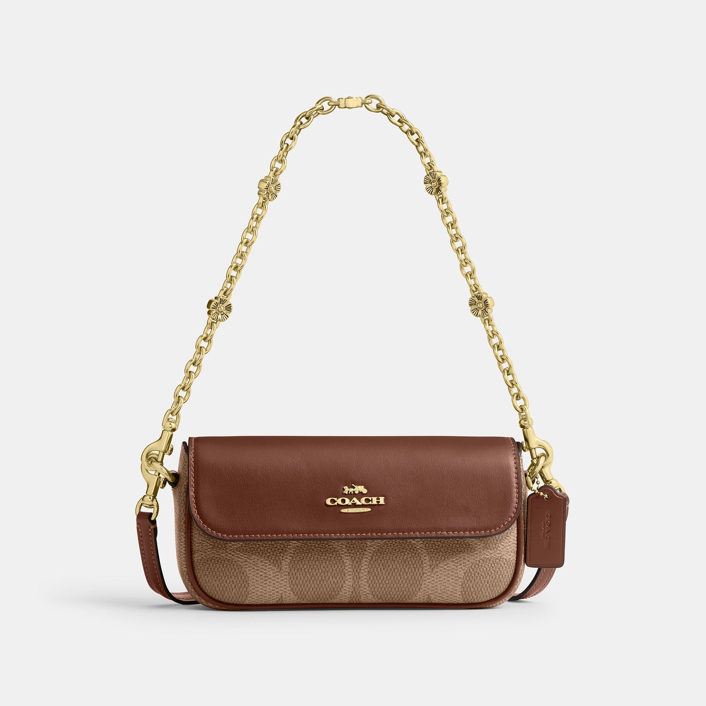 CBJ14-Hailey Flap Bag In Signature Canvas-Im/Tan/Brown