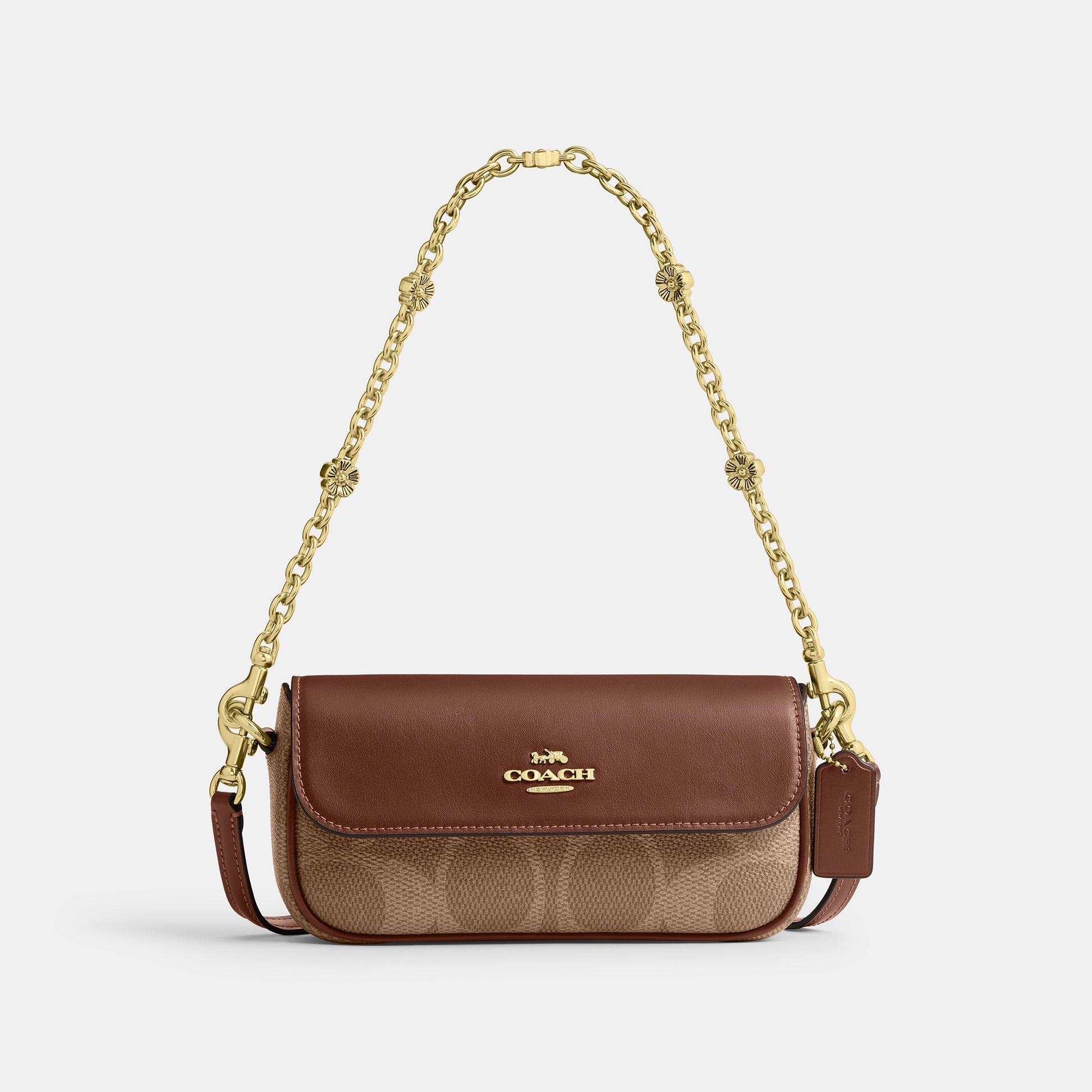 CBJ14-Hailey Flap Bag In Signature Canvas-Im/Tan/Brown