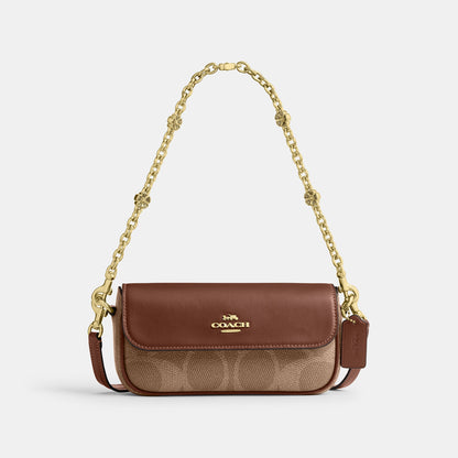 CBJ14-Hailey Flap Bag In Signature Canvas-Im/Tan/Brown
