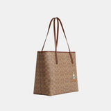 CBJ91-Coach X Peanuts City Tote In Signature Canvas With Patches-Im/Tan/Brown Multi