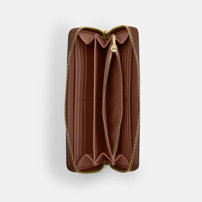 CBM91-Coach X Peanuts Long Zip Around Wallet In Signature Canvas With Patches-Im/Tan/Brown Multi