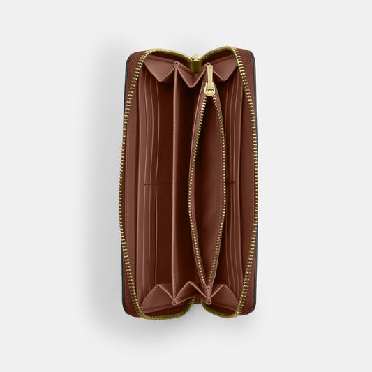 CBM91-Coach X Peanuts Long Zip Around Wallet In Signature Canvas With Patches-Im/Tan/Brown Multi