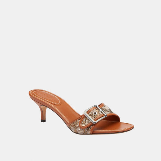 CBO40-Margot Sandal In Crystal Signature Jacquard-Burnished Amber