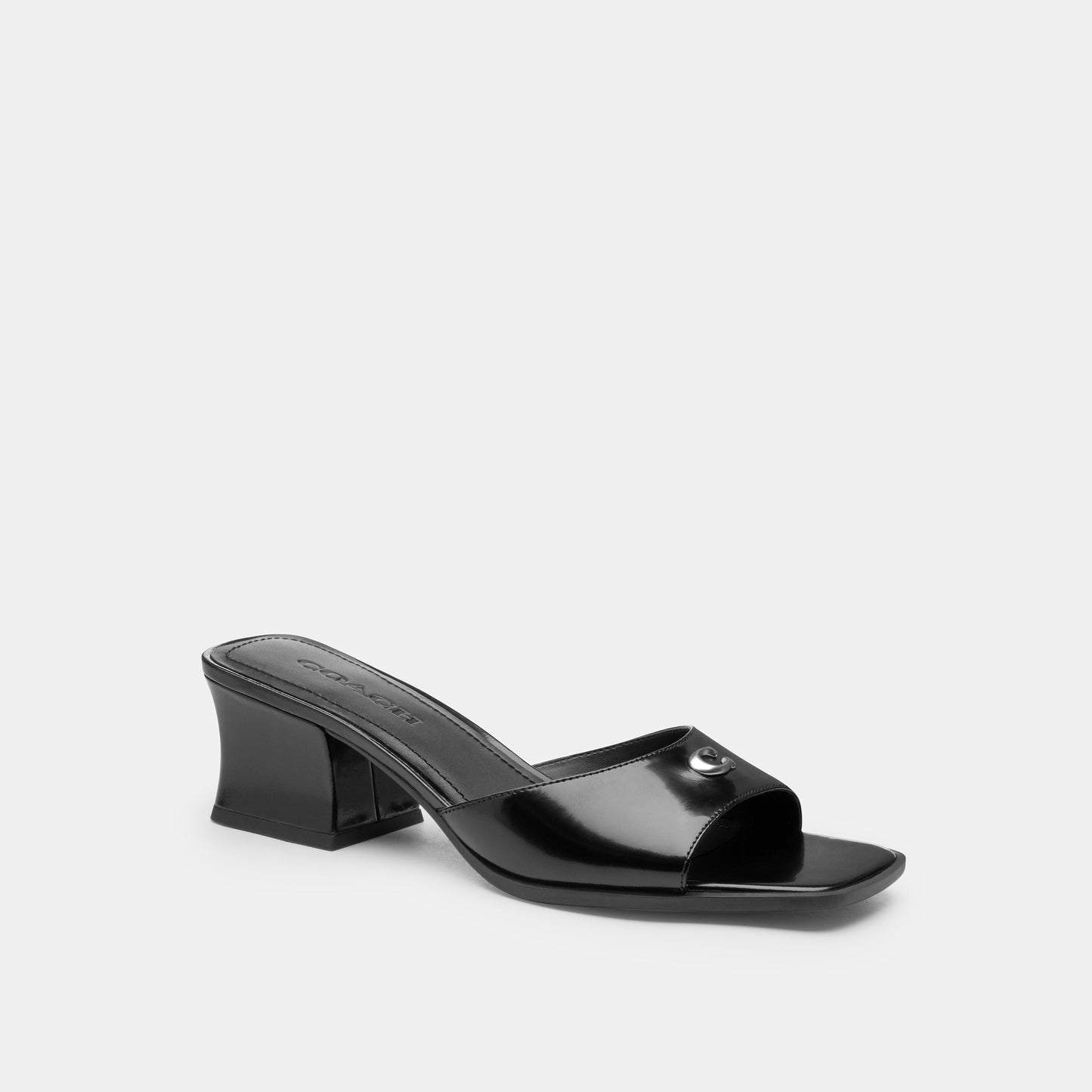 CBO42-Sculpted C Block Heel Sandal-Black