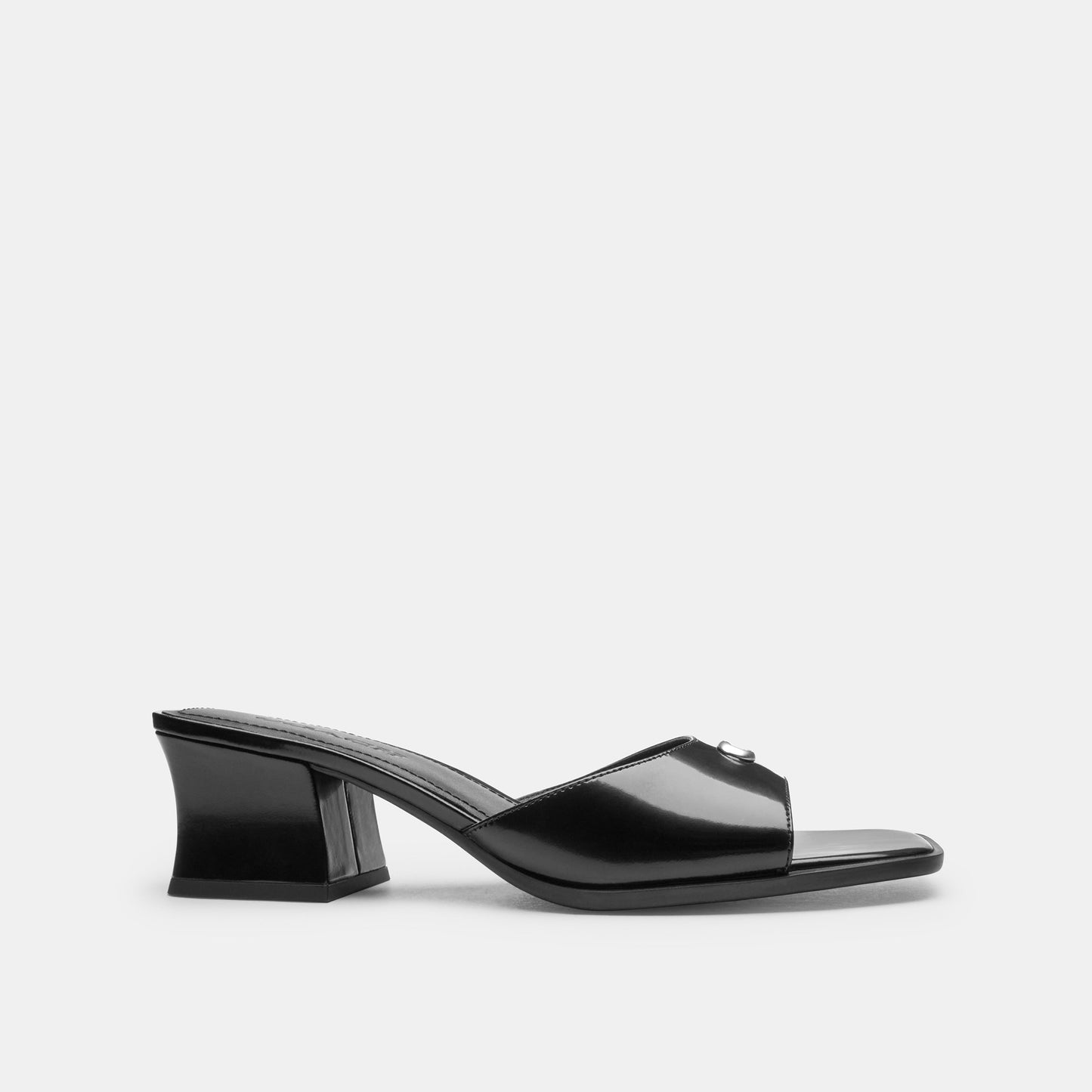 CBO42-Sculpted C Block Heel Sandal-Black