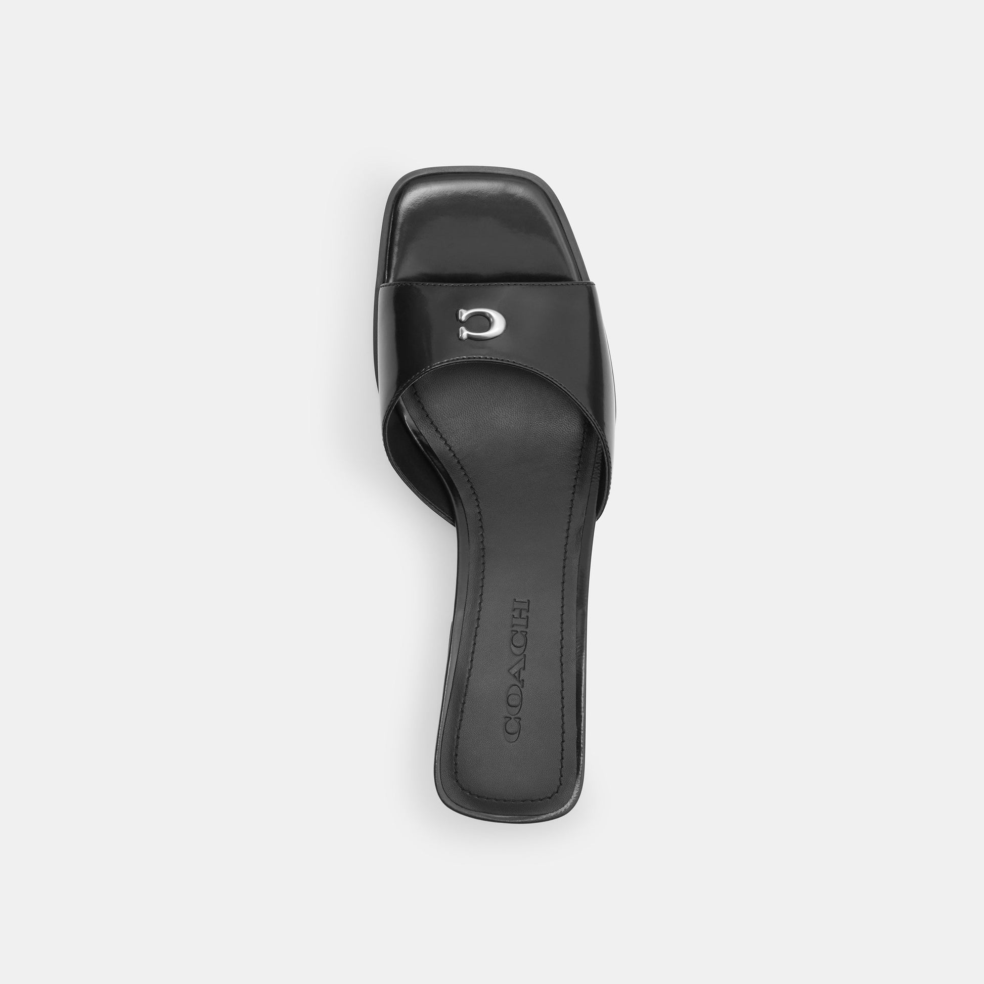 CBO42-Sculpted C Block Heel Sandal-Black