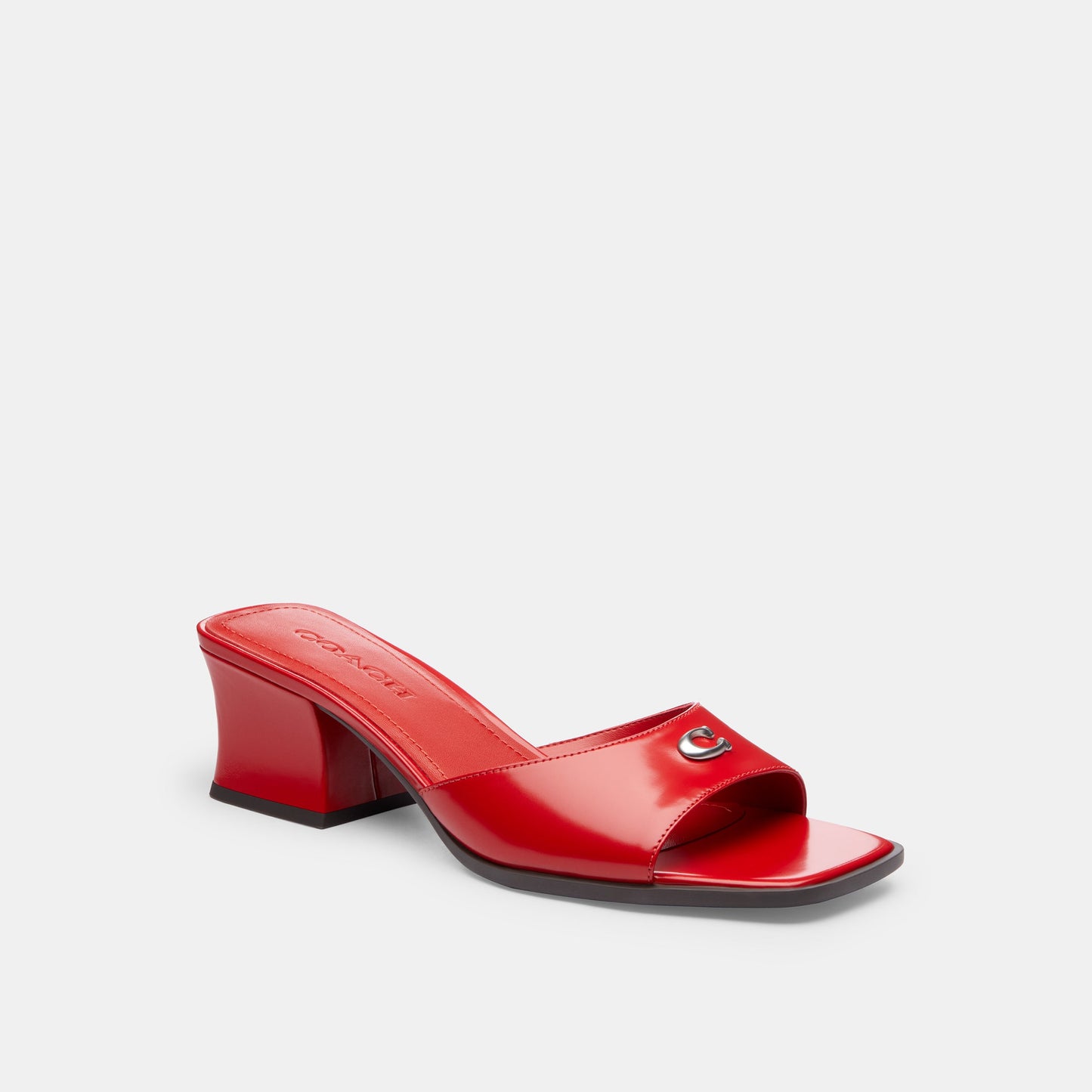 CBO42-Sculpted C Block Heel Sandal-Sport Red