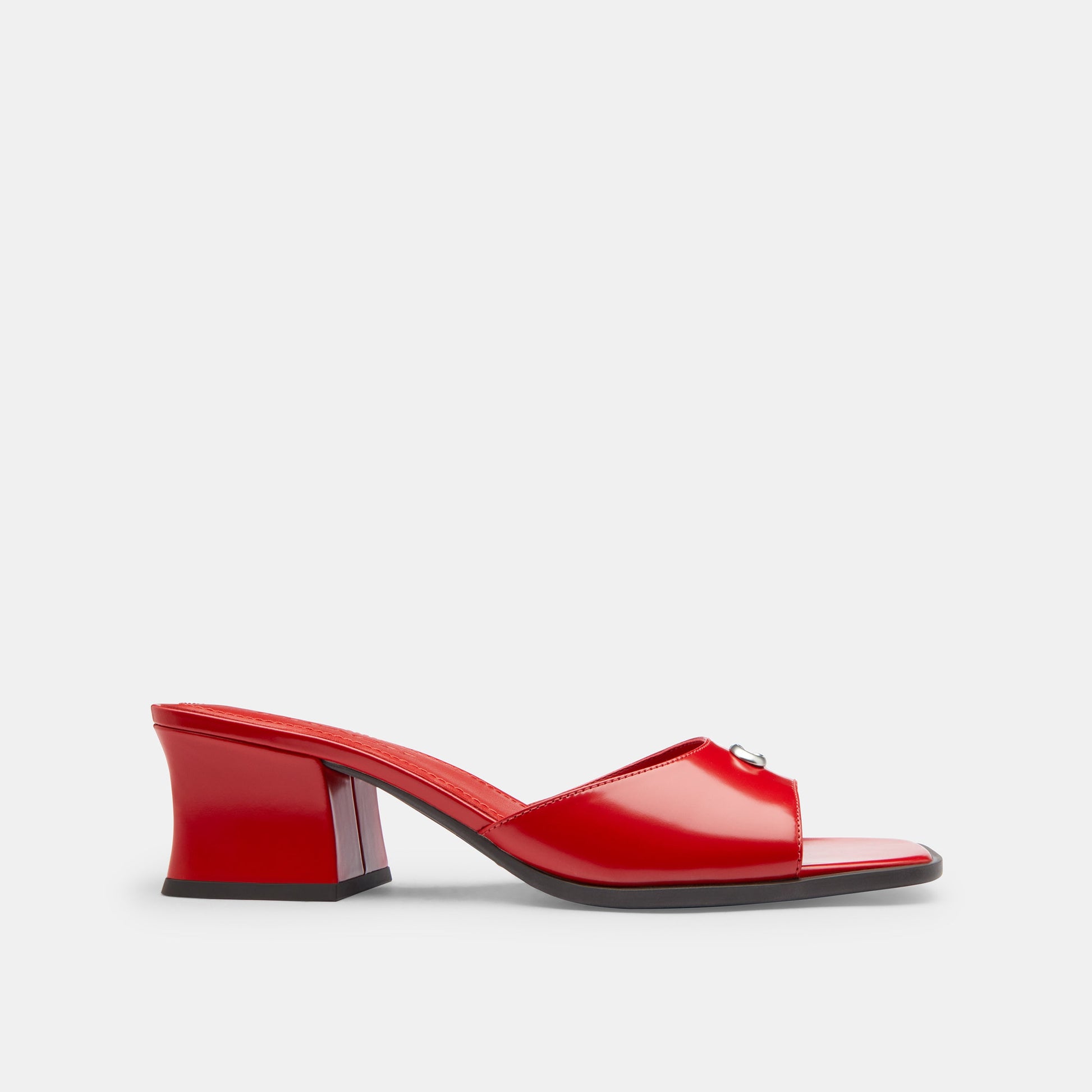 CBO42-Sculpted C Block Heel Sandal-Sport Red