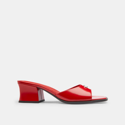 CBO42-Sculpted C Block Heel Sandal-Sport Red