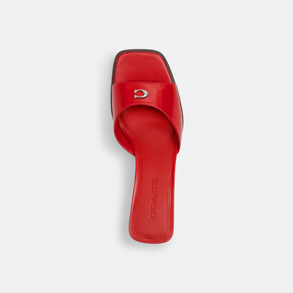 CBO42-Sculpted C Block Heel Sandal-Sport Red