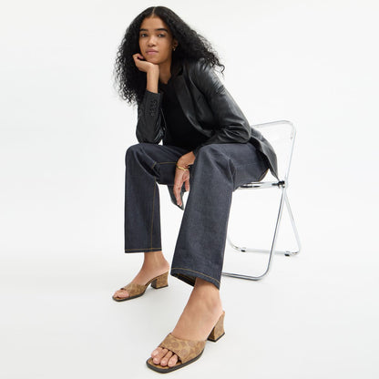 CBO43-Sculpted C Block Heel Sandal In Signature Canvas-Tan