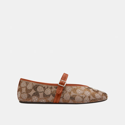CBP01-Mary Jane In Crystal Signature Jacquard-Burnished Amber