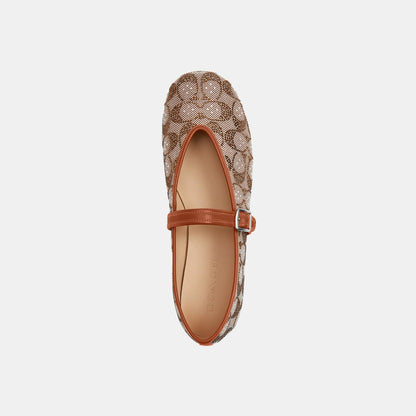 CBP01-Mary Jane In Crystal Signature Jacquard-Burnished Amber