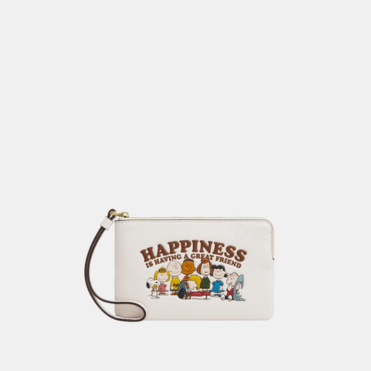 CBP29-Coach X Peanuts Corner Zip Wristlet-Im/Chalk Multi
