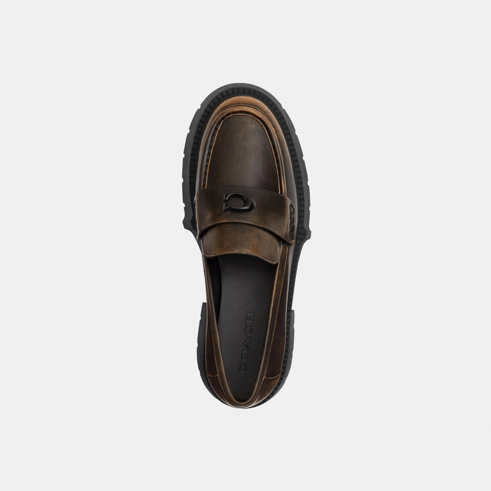 CBV18-Leah Platform Loafer In Loved Leather-Black
