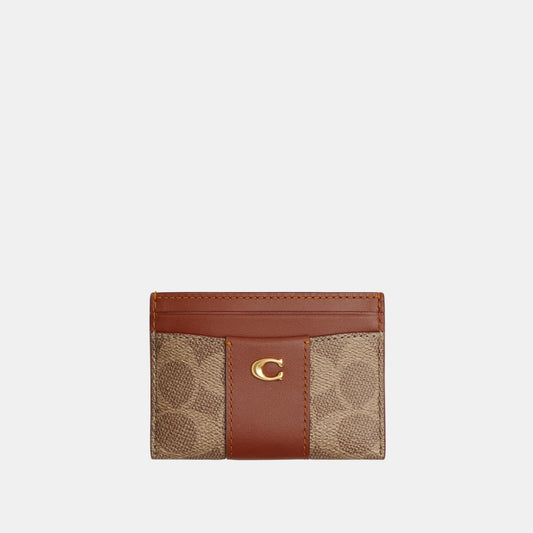CBY80-Essential Card Case in Signature Canvas-B4/Tan Caramel
