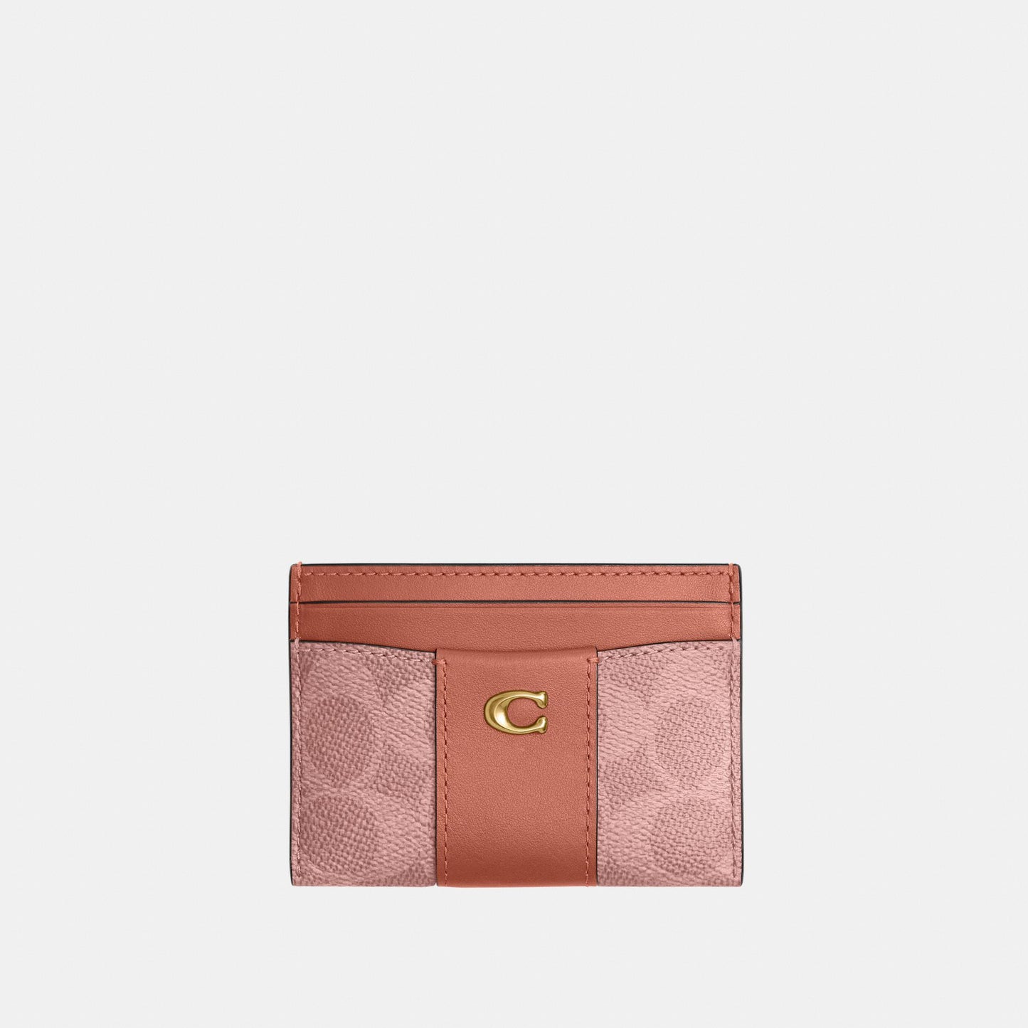 CBY80-Essential Card Case in Signature Canvas-B4/Melon Pink