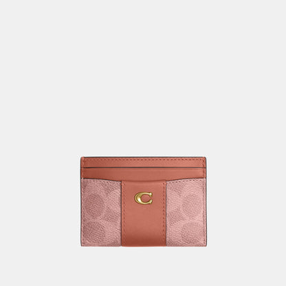 CBY80-Essential Card Case in Signature Canvas-B4/Melon Pink