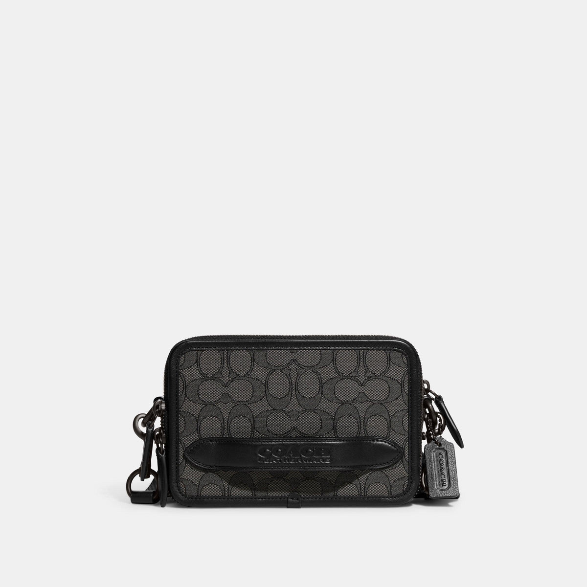 CC069-Charter Crossbody In Signature Jacquard-Charcoal/Black