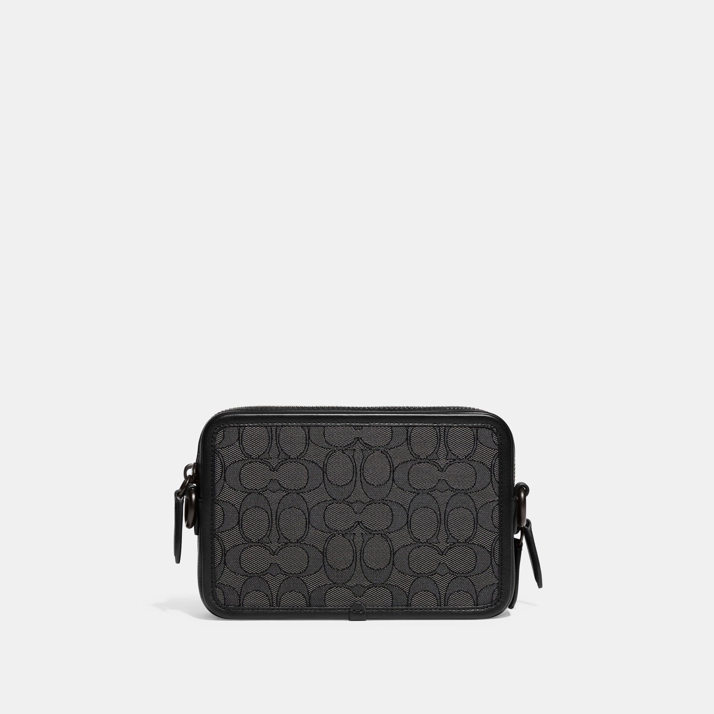CC069-Charter Crossbody In Signature Jacquard-Charcoal/Black