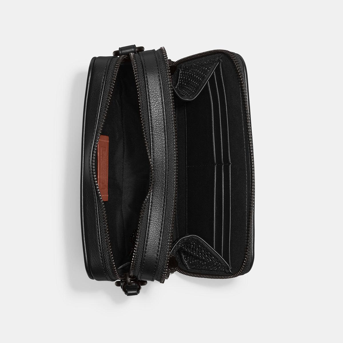 CC069-Charter Crossbody In Signature Jacquard-Charcoal/Black