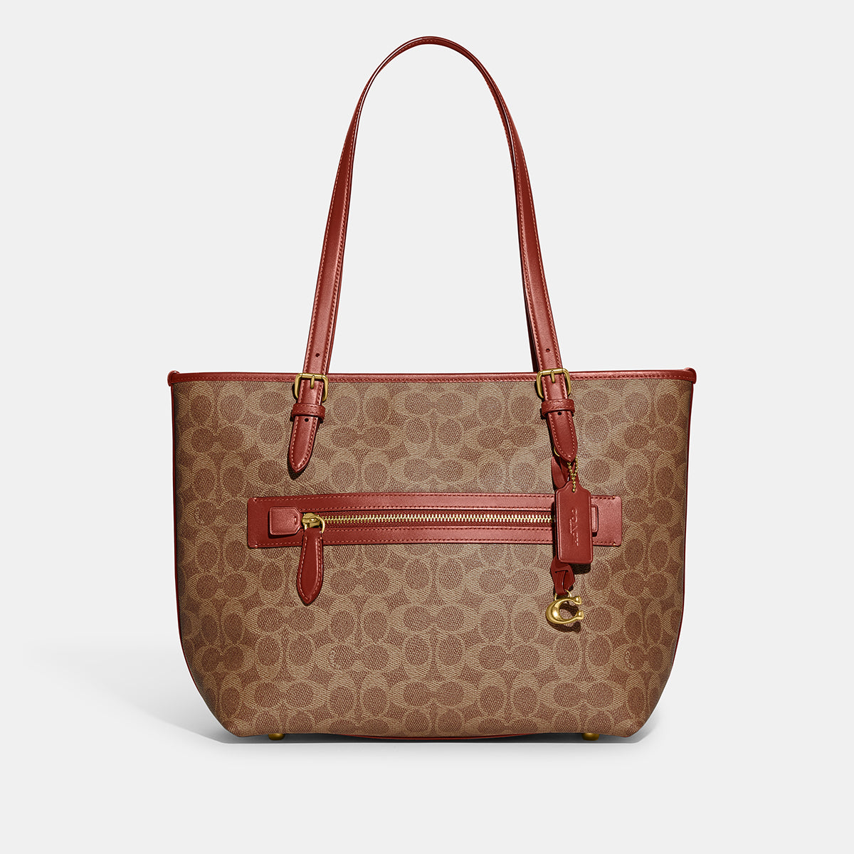 CC402-Taylor Tote In Signature Canvas-B4/Tan Rust