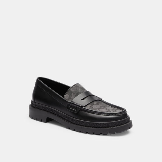 Loafer With Signature Jacquard And Signature Coin
