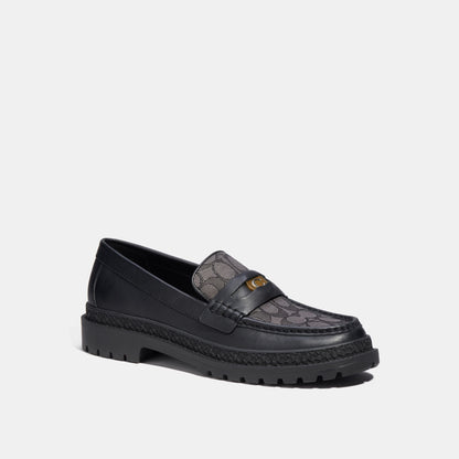 Loafer With Signature Jacquard And Signature Coin