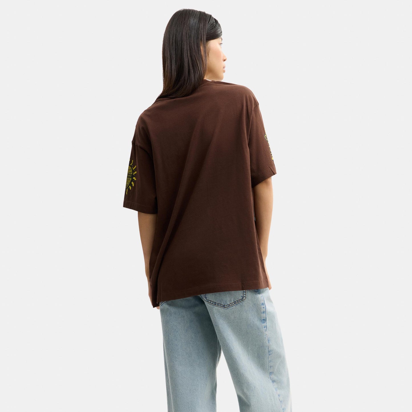 CCA91-Coach Graphic Relaxed T-Shirt In Organic Cotton-Brown