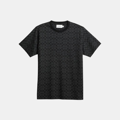 CCC01-Signature T-Shirt in Organic Cotton-Charcoal Signature